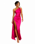 The Seraphina One-Shoulder Satin Maxi