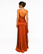 The Seraphina One-Shoulder Satin Maxi