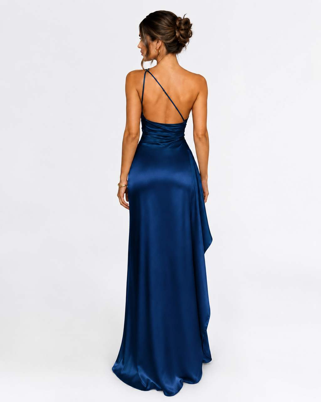 The Seraphina One-Shoulder Satin Maxi