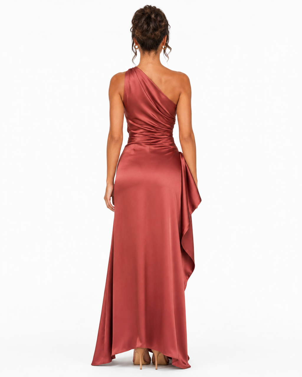 The Seraphina One-Shoulder Satin Maxi