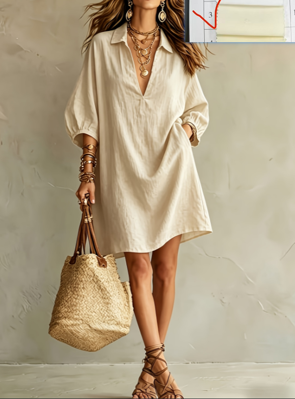 The Riviera Linen-Blend Shift Dress